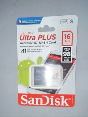 Andis microSD Card Packaging with Red and White Accents